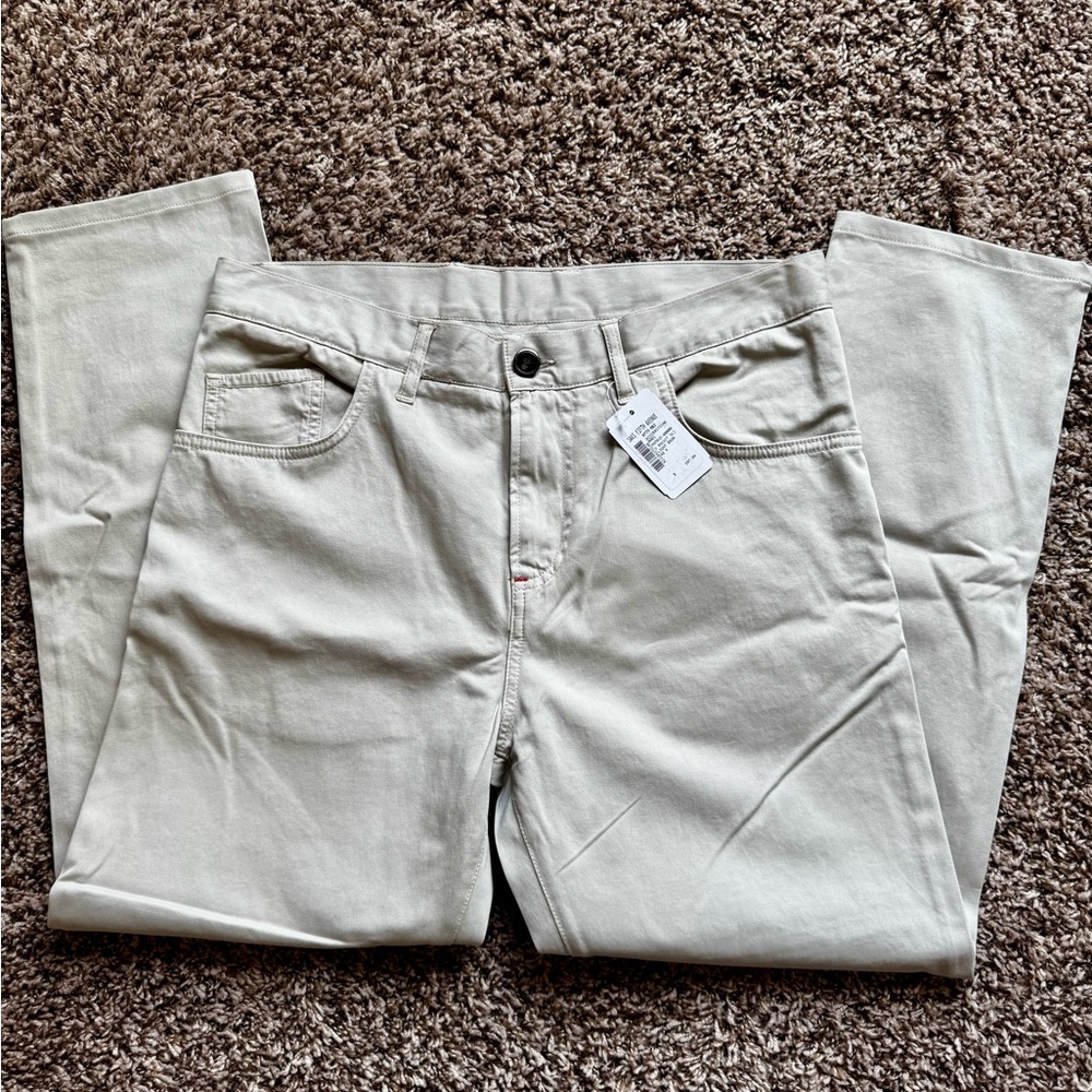 Isaia Cash Cotton Comfort Five-Pocket Slim-Fit Pants 32x27 NWT